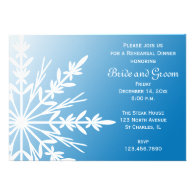 Blue Snowflake Wedding Rehearsal Dinner Invitation