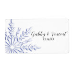 Blue Snowflake Wedding Stickers