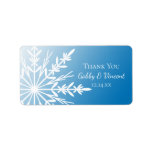 Blue Snowflake Wedding Thank You Label