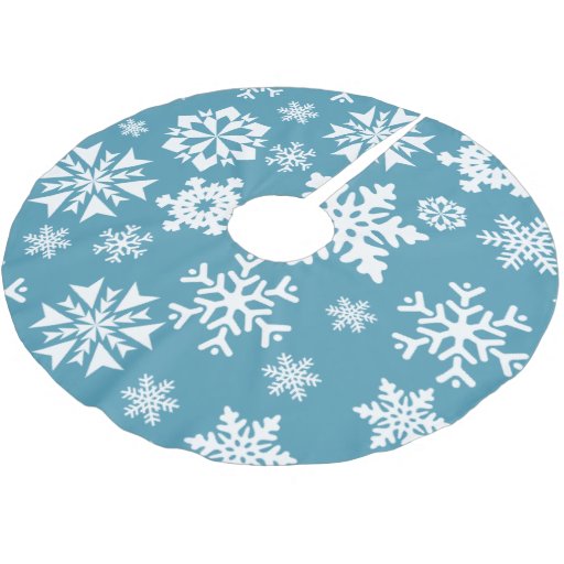blue snowflake winter holiday christmas tree skirt zazzle blue snowflake winter holiday christmas tree skirt zazzle