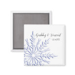 Blue Snowflake Winter Wedding Save the Date Magnet