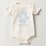 Blue Snowflake with Baby Name shirt