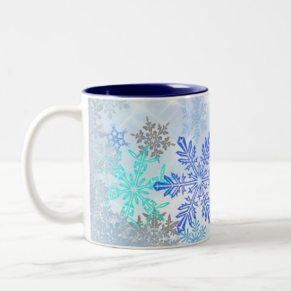 Blue Snowflakes Design Coffee Mug