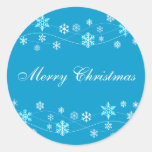 Blue Snowflakes Holiday Stickers