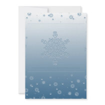 Blue Snowflakes Invitation by BlayzeInk Blue Snowflakes Invitation