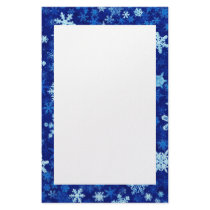 Blue SnowFlakes Stationery by ForWorkaholics Blue SnowFlakes Stationery