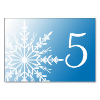 Blue Snowflakes Table Numbers Table Card