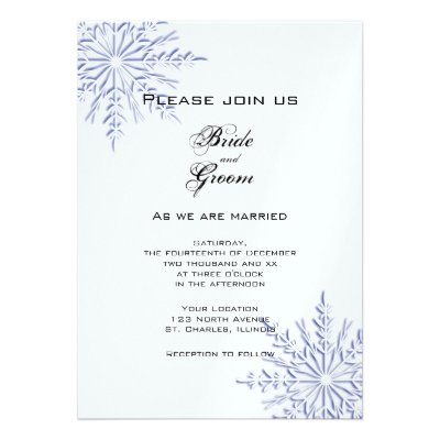 Blue Snowflakes Wedding Invitation