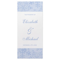 Blue Snowflakes Wedding Program Rack Card Template