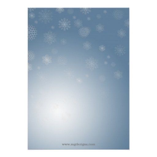 Blue snowflakes Winter Bridal shower Invite