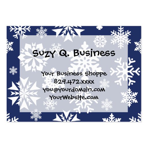 Blue Snowflakes Winter Christmas Holiday Pattern Business Card