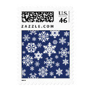 Blue Snowflakes Winter Christmas Holiday Pattern Stamp