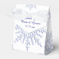 Blue Snowflakes Winter Wedding Favor Box