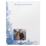 Blue Snowflakes with Photo on White Background Personalized Letterhead