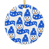Blue Snowman Ornament
