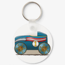 Blue Soap Box Car Key Chains keychains