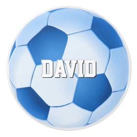 Blue Soccer | Football Sport Gifts Ceramic Knob