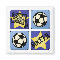 Blue Soccer magnets by mikaushop Blue Soccer magnets