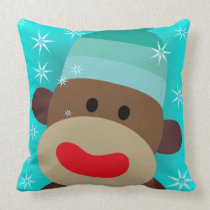 Blue Sock Monkey Pillow pillows
