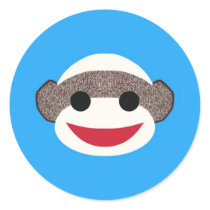Blue Sock Monkey Sticker