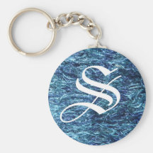 Blue Soft and Fuzzy Key Chain