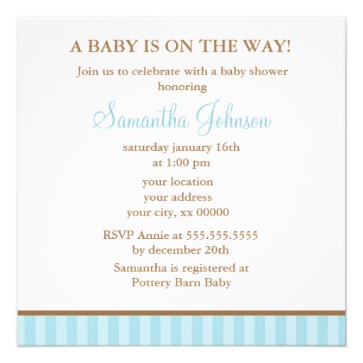 Blue Sonogram Baby Shower Personalized Announcement