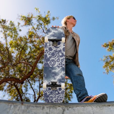 Blue Space Clouds Swirls and Storms Skateboard Decks by shayneemelissa