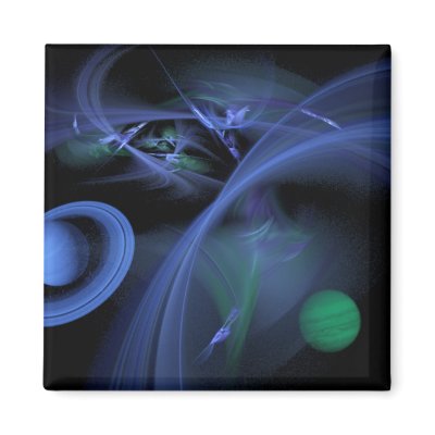 Blue Space Square Magnet by stellerangel