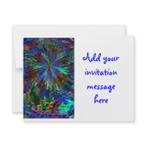 Blue Sparkle Alien Planet invitations by squidoovin Blue Sparkle Alien Planet invitations