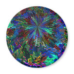 Blue Sparkle Alien Planet Refrigerator Magnets