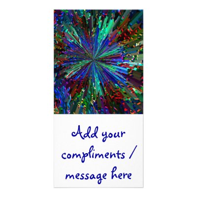Blue Sparkle Alien Planet Personalized Photo Card by squidoovin
