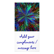 Blue Sparkle Alien Planet Personalized Photo Card