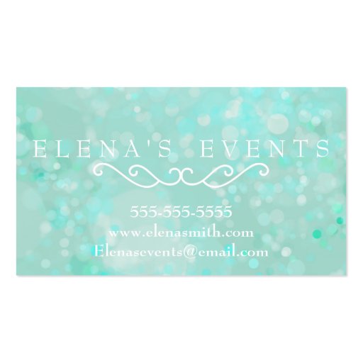 Blue Sparkle Bokeh Business Card Templates (back side)