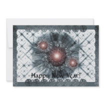 Blue Sparkle, Happy New Year! Personalized Invite