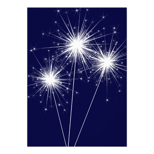Blue Sparkler Graduation Celebration Invitation