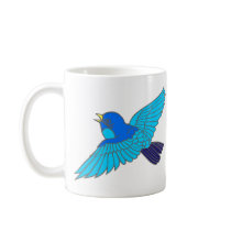 Blue Sparrow mugs by dancingsparrow Blue Sparrow mugs