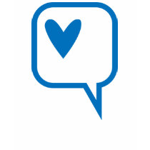 blue speech bubble heart t-shirt