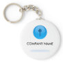Blue Sphere With Keyhole Customizable Keychain