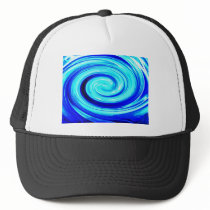 Blue Spherical Geometric Pattern Trucker Hats