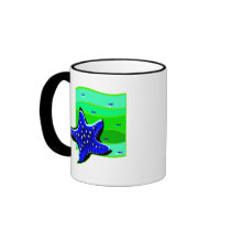 Blue Spiny Starfish Coffee Mugs
