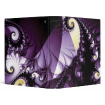 Blue Spiral Fractal with Spikes 3 Ring Binders