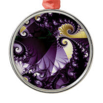 Blue Spiral Fractal with Spikes Christmas Tree Ornaments