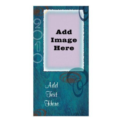 Blue Spirals V Custom Photo Cards by kristawid