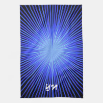 Blue Spirit Circle monogram kitchen towels