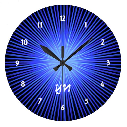 Blue Spirit Circle monogram Round Clock