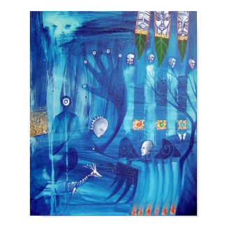 blue spirits dance print
