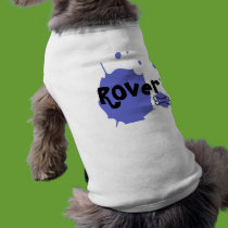 Blue Splatter Doggie Shirt with Bone pet clothing