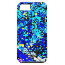 Blue Splatter Paint iPhone 5 Cases