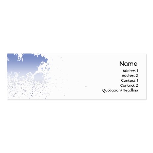 Blue Splatter - Skinny Business Card Template (front side)