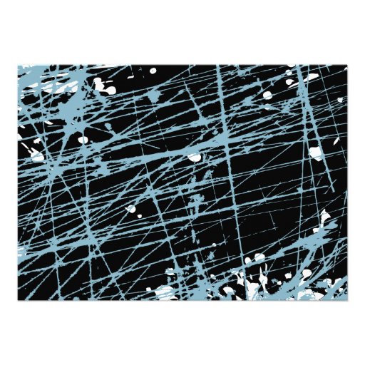 Blue Splatter Star Bar Bat Mitzvah Invitation